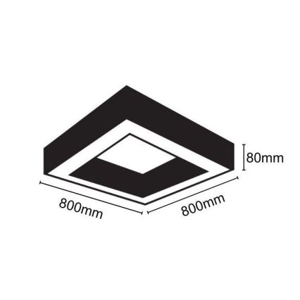 LED Plafon LED/55W/230V 4000K 80x80 cm