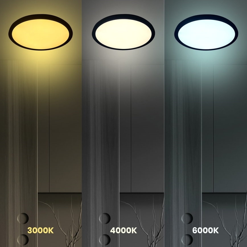 LED Plafon MAQ LED/24W/230V 3000/4000/6500K IP40 czarny