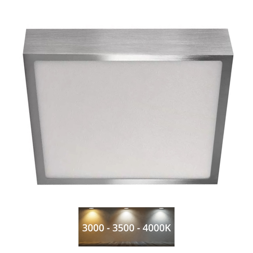 LED Plafon NEXXO LED/21W/230 3000/3500/4000K 22,5x22,5 cm matowy chrom