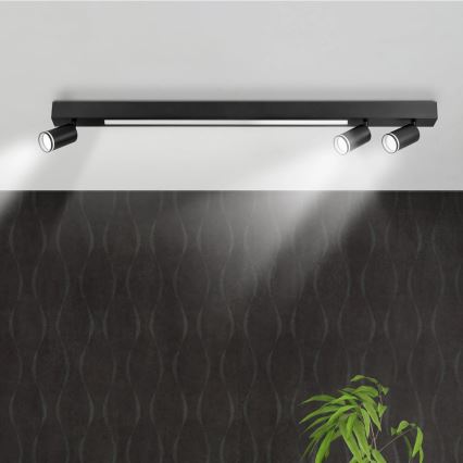 LED Plafon PARIS LED/24W/230V + 3xGU10/10W czarny