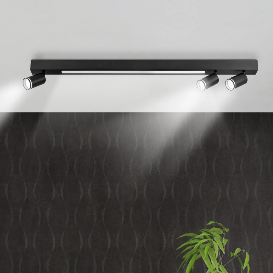 LED Plafon PARIS LED/24W/230V + 3xGU10/10W czarny