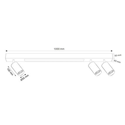 LED Plafon PARIS LED/24W/230V + 3xGU10/10W czarny
