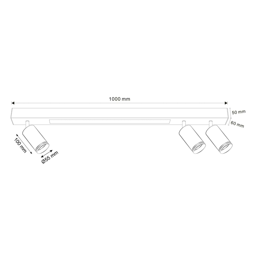 LED Plafon PARIS LED/24W/230V + 3xGU10/10W czarny