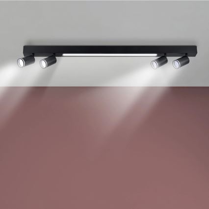 LED Plafon PARIS LED/24W/230V + 4xGU10/10W czarny