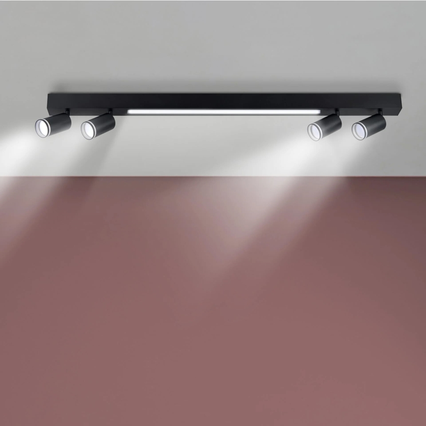 LED Plafon PARIS LED/24W/230V + 4xGU10/10W czarny