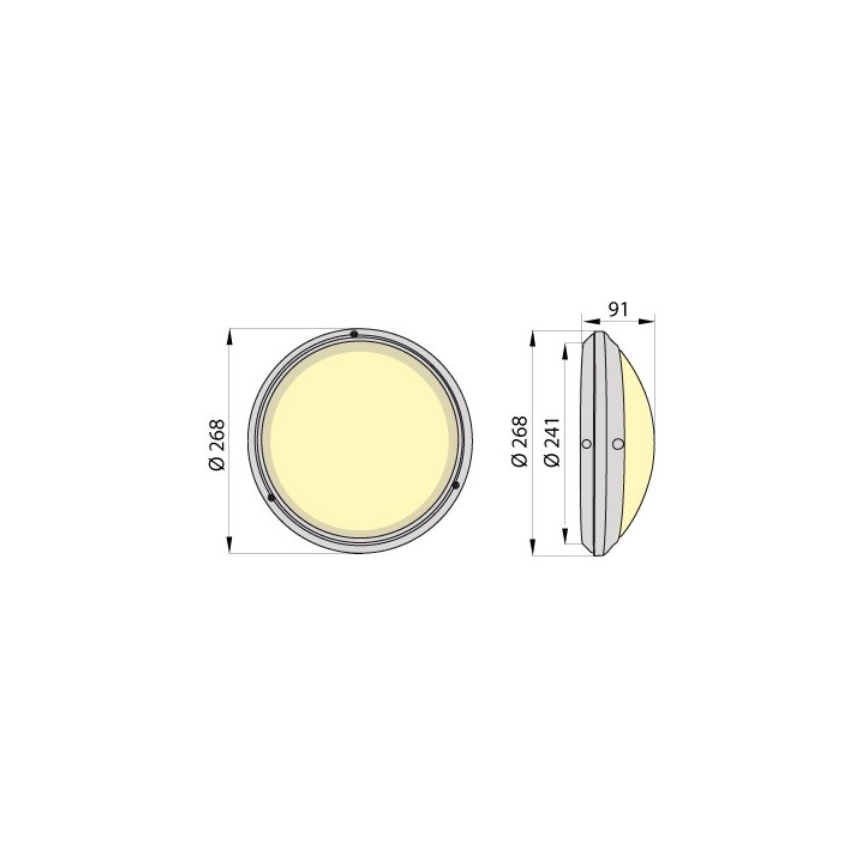 LED Plafon przemysłowy VARNA S z czujnikiem LED/12W/230V IP65