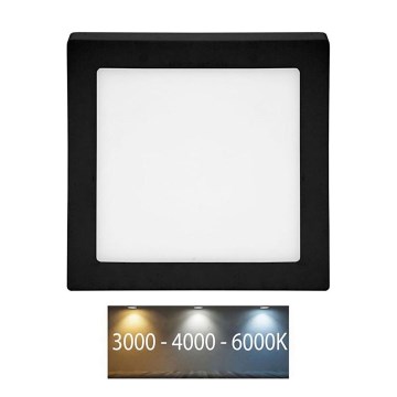 LED Plafon RAFA LED/18W/230V 3000/4000/6000K 22x22 cm czarny