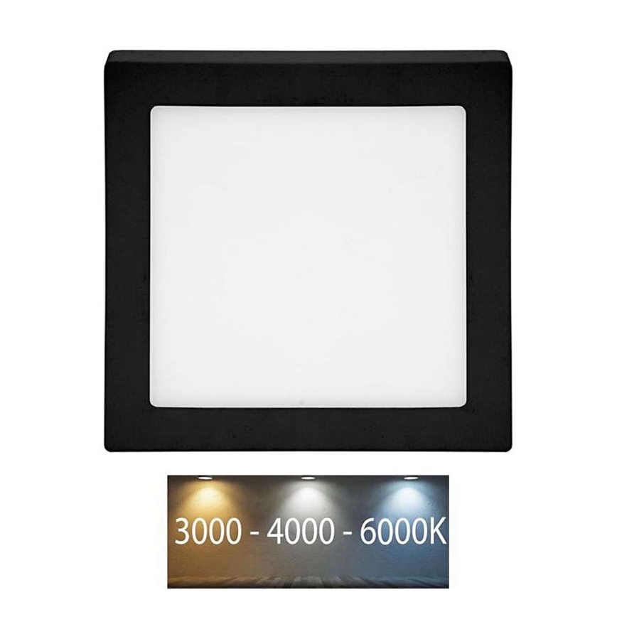 LED Plafon RAFA LED/18W/230V 3000/4000/6000K 22x22 cm czarny