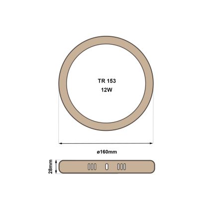LED Plafon RING LED/12W/230V 4200K śr. 16 cm brązowy