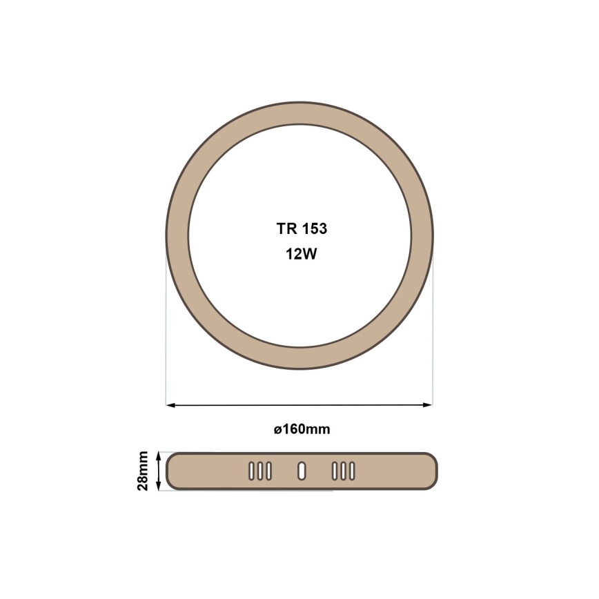 LED Plafon RING LED/12W/230V 4200K śr. 16 cm brązowy