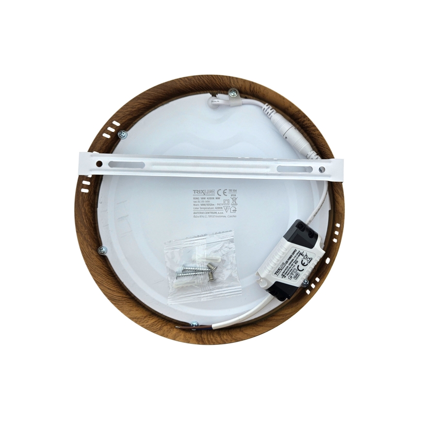 LED Plafon RING LED/18W/230V 4200K śr. 21 cm brązowy