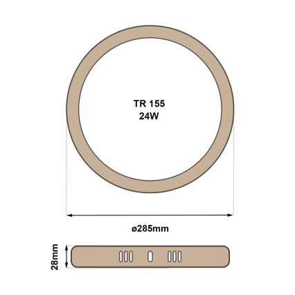 LED Plafon RING LED/24W/230V 4200K śr. 28,5 cm brązowy