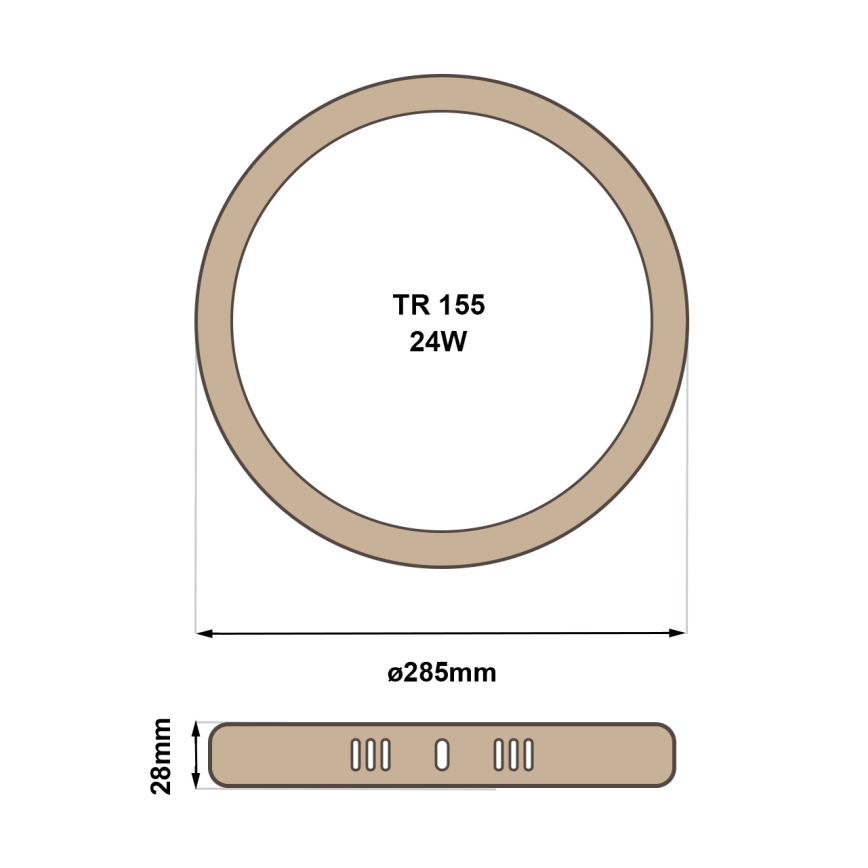 LED Plafon RING LED/24W/230V 4200K śr. 28,5 cm brązowy