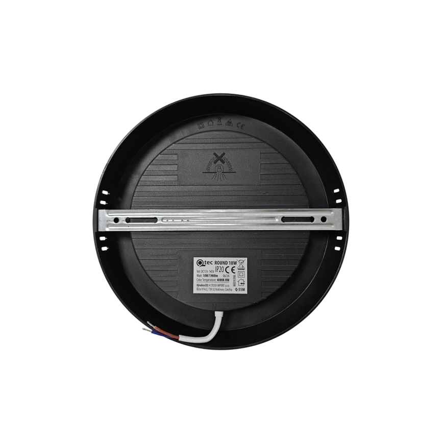 LED Plafon ROUND LED/18W/230V 4000K śr. 21,7 cm czarny