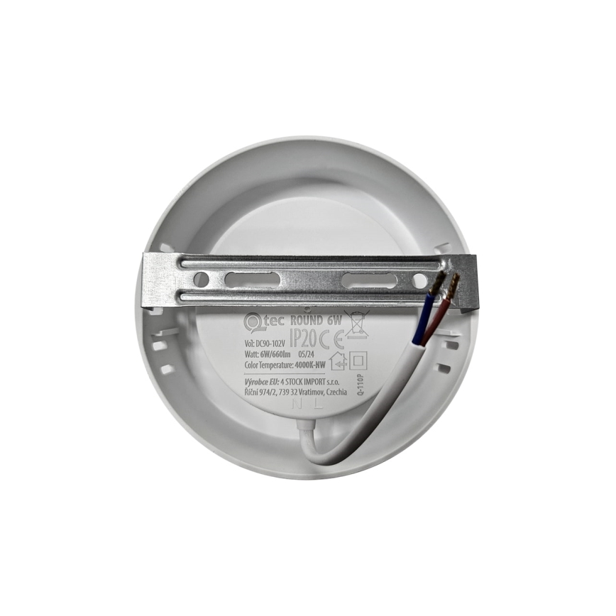 LED Plafon ROUND LED/6W/230V 4000K śr. 12,1 cm biały