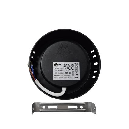 LED Plafon ROUND LED/6W/230V 4000K śr. 12,1 cm czarny