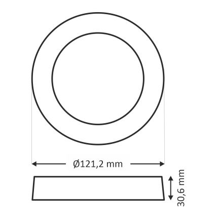 LED Plafon ROUND LED/6W/230V 4000K śr. 12,1 cm czarny