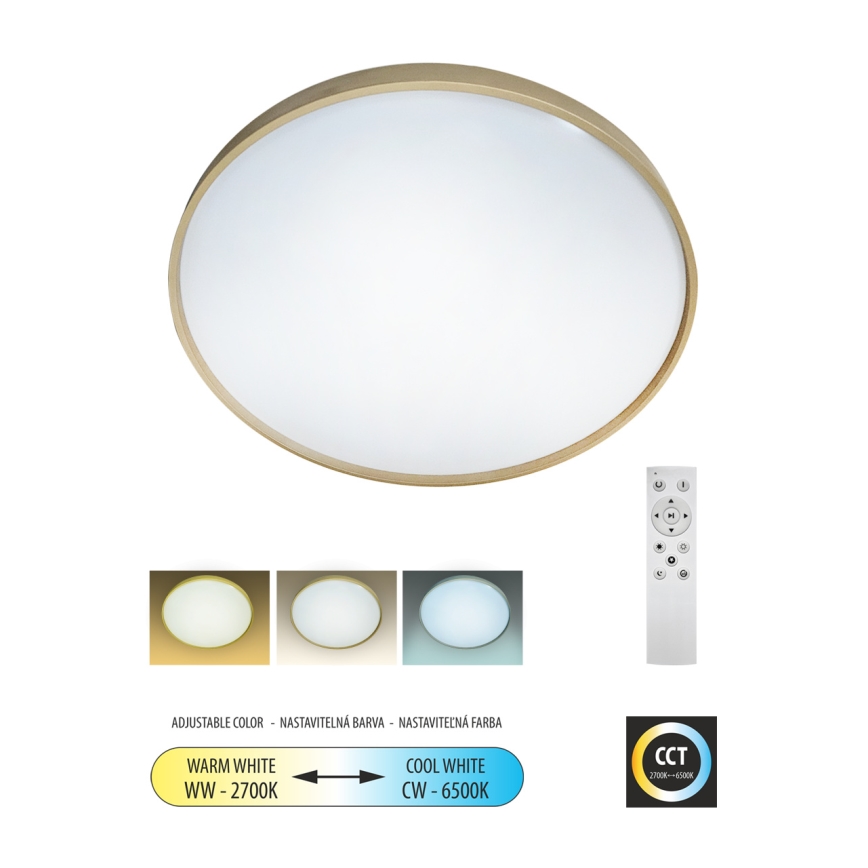 LED Plafon ściemnialny DRINA LED/36W/230V 2700-6500K śr. 50 cm + pilot zdalnego sterowania
