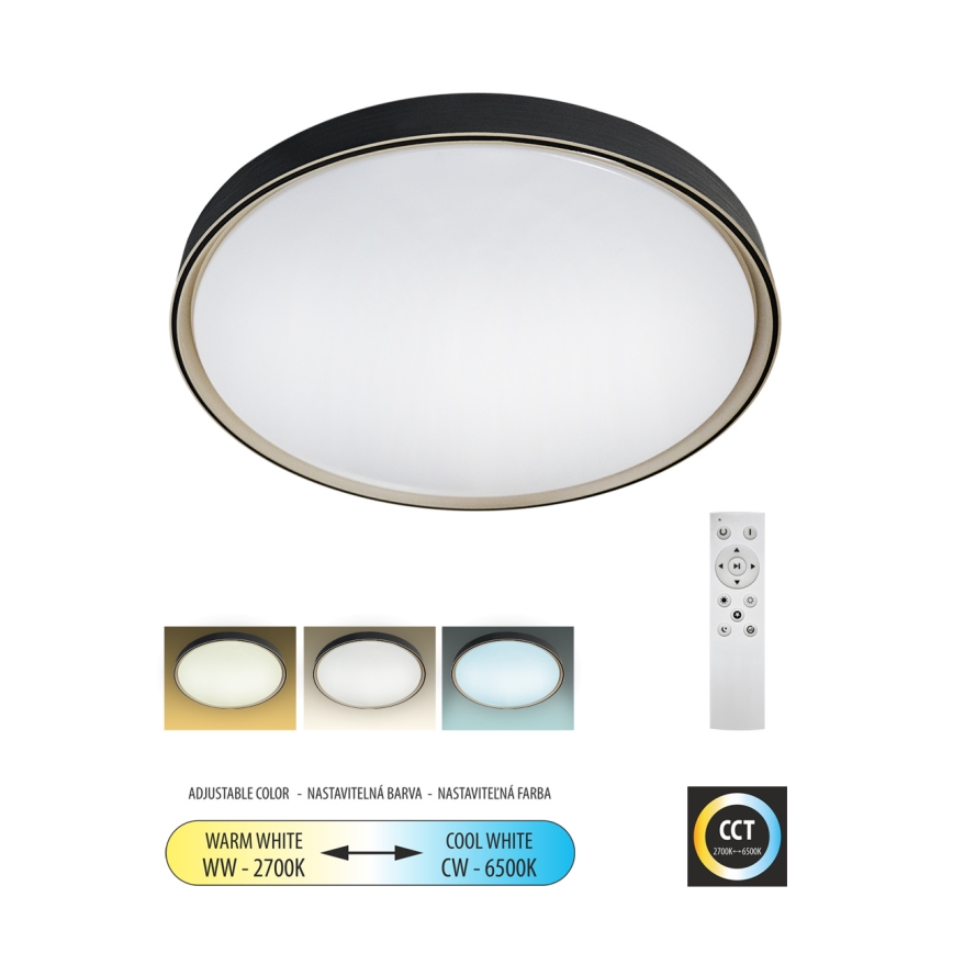 LED Plafon ściemnialny EBRO LED/36W/230V 2700-6500K śr. 50 cm + pilot zdalnego sterowania