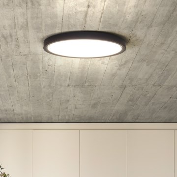 LED Plafon ściemnialny ESTELA LED/36W/230V śr. 30 cm czarny + pilot zdalnego sterowania