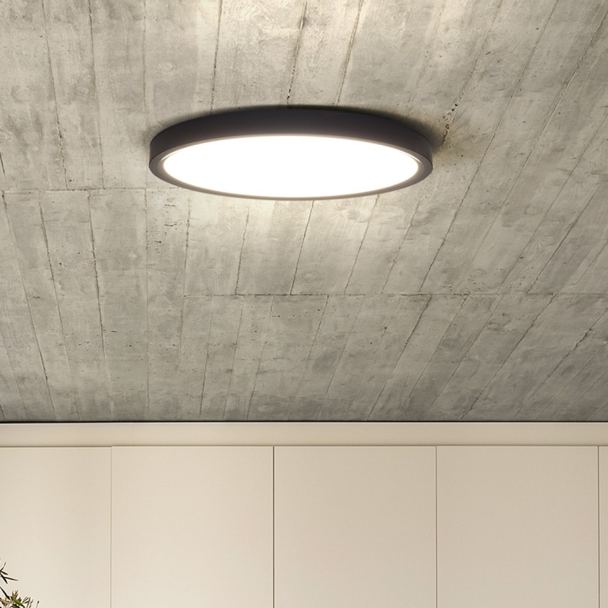 LED Plafon ściemnialny ESTELA LED/36W/230V śr. 30 cm czarny + pilot zdalnego sterowania