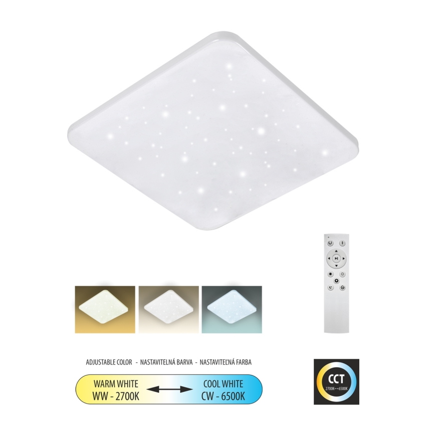 LED Plafon ściemnialny FLORA LED/36W/230V 2700-6500K 43x43 cm + pilot zdalnego sterowania