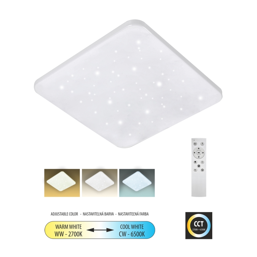 LED Plafon ściemnialny FLORA LED/60W/230V 2700-6500K 53x53 cm + pilot zdalnego sterowania