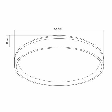 LED Ściemnialny plafon łazienkowy JADWIGA LED/72W/230V śr. 48 cm 3000-6000K IP44 + Pilot zdalnego sterowania