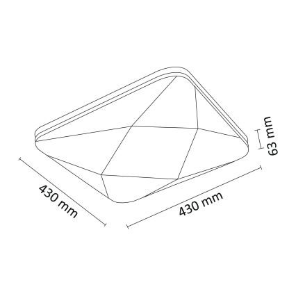 LED Plafon ściemnialny KASTOR na zdalne sterowanie LED/72W/230V