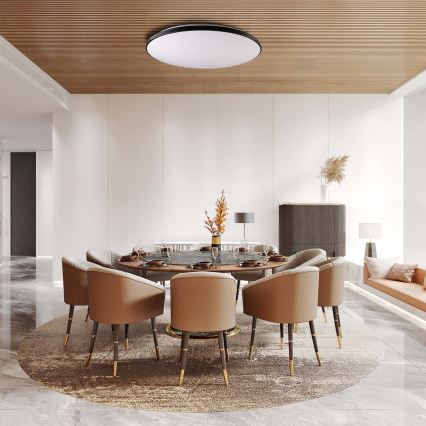 LED Plafon ściemnialny KERN LED/80W/230V 3000-6000K śr. 80 cm czarny + pilot zdalnego sterowania