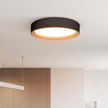 LED Plafon ściemnialny LARIOS LED/48W/230V 3000-6500K śr. 39 cm czarny + pilot zdalnego sterowania
