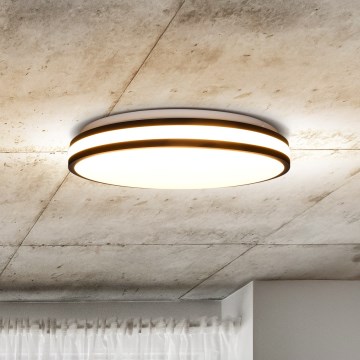 LED Plafon ściemnialny LASKOS LED/48W/230V 3000-6500K czarny + zdalne sterowanie