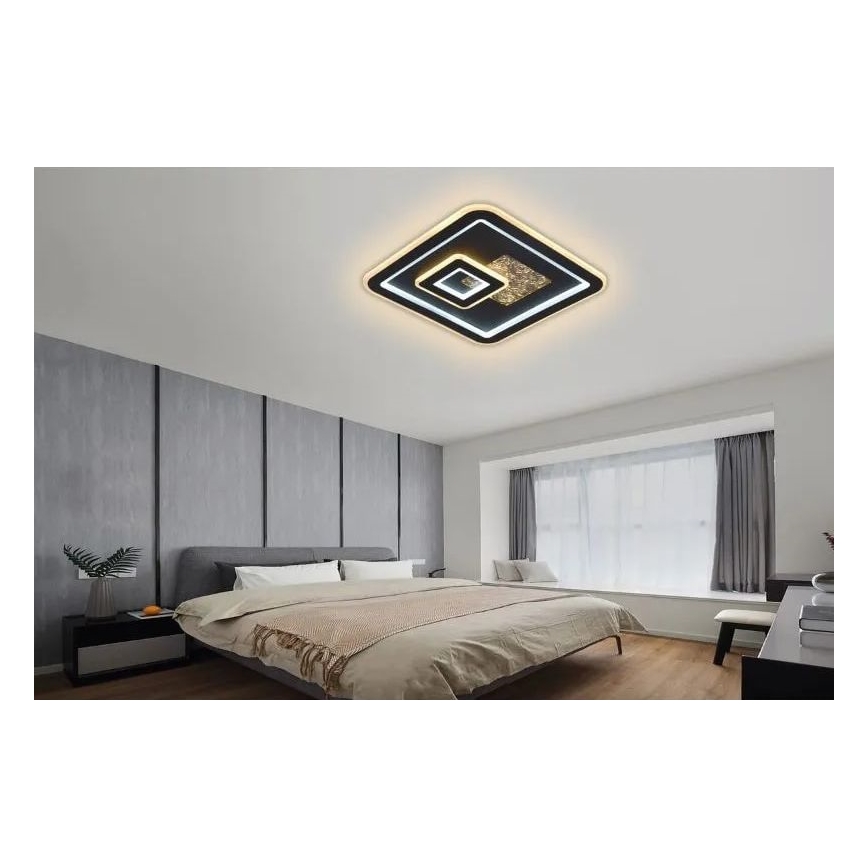 LED Plafon ściemnialny LED/110W/230V 3000-6500K czarny + zdalne sterowanie