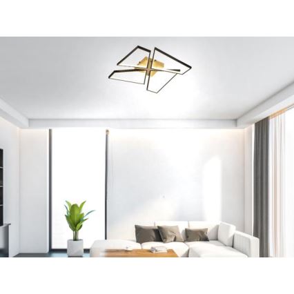 LED Plafon ściemnialny LED/115W/230V 3000-6500K brązowy/czarny + pilot zdalnego sterowania