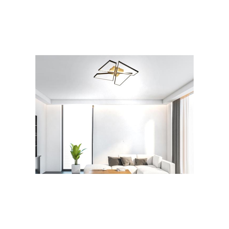 LED Plafon ściemnialny LED/115W/230V 3000-6500K brązowy/czarny + pilot zdalnego sterowania