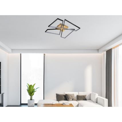 LED Plafon ściemnialny LED/115W/230V 3000-6500K brązowy/czarny + pilot zdalnego sterowania