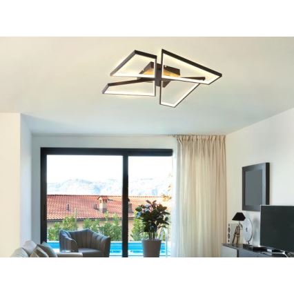 LED Plafon ściemnialny LED/115W/230V 3000-6500K czarny + pilot zdalnego sterowania