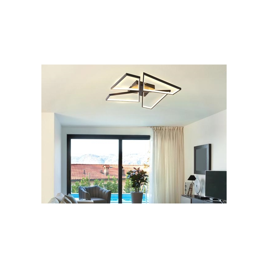 LED Plafon ściemnialny LED/115W/230V 3000-6500K czarny + pilot zdalnego sterowania