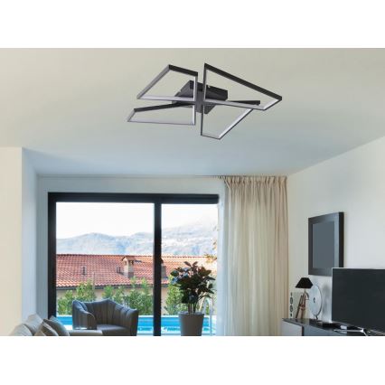 LED Plafon ściemnialny LED/115W/230V 3000-6500K czarny + pilot zdalnego sterowania