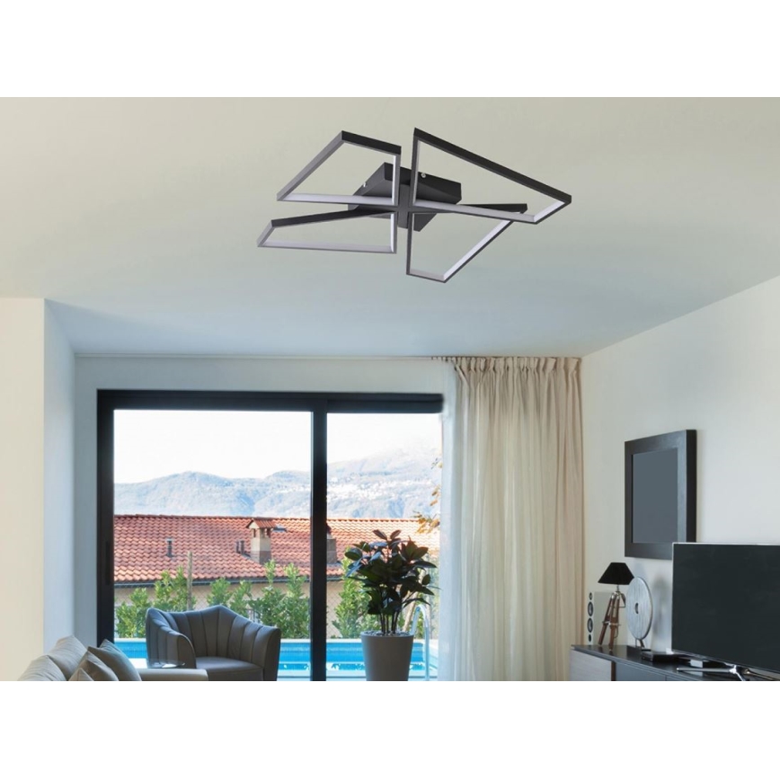 LED Plafon ściemnialny LED/115W/230V 3000-6500K czarny + pilot zdalnego sterowania