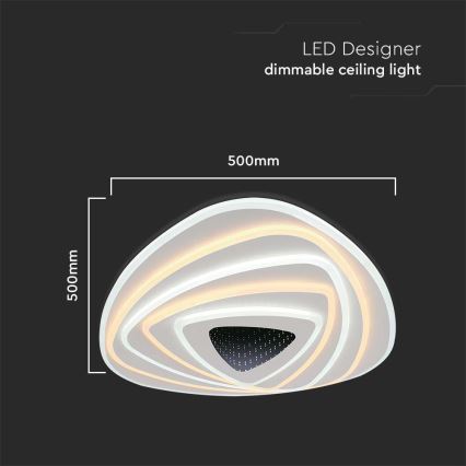 LED Plafon ściemnialny LED/120W/230V 3000-6500K + ilot zdalnego sterowania