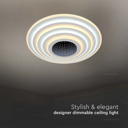LED Plafon ściemnialny LED/125W/230V 3000-6500K + pilot zdalnego sterowania