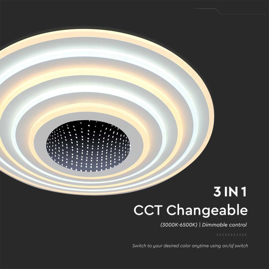 LED Plafon ściemnialny LED/125W/230V 3000-6500K + pilot zdalnego sterowania