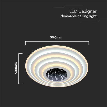 LED Plafon ściemnialny LED/125W/230V 3000-6500K + pilot zdalnego sterowania