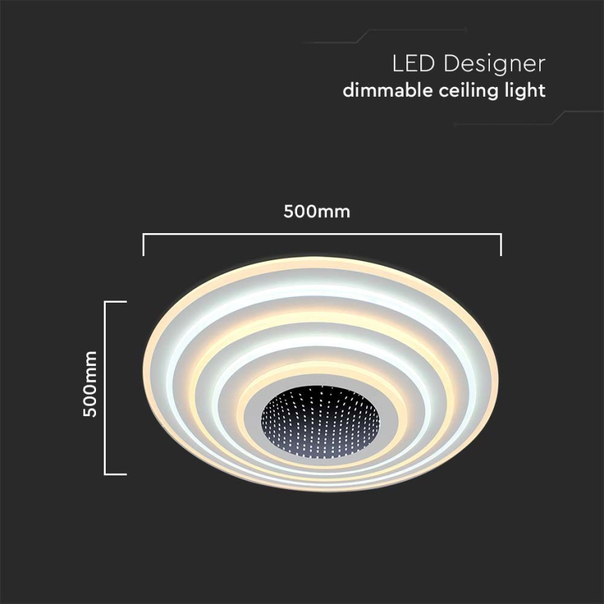 LED Plafon ściemnialny LED/125W/230V 3000-6500K + pilot zdalnego sterowania