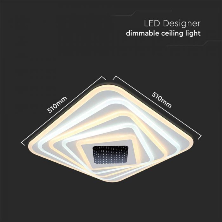 LED Plafon ściemnialny LED/150W/230V 3000-6500K + pilot zdalnego sterowania
