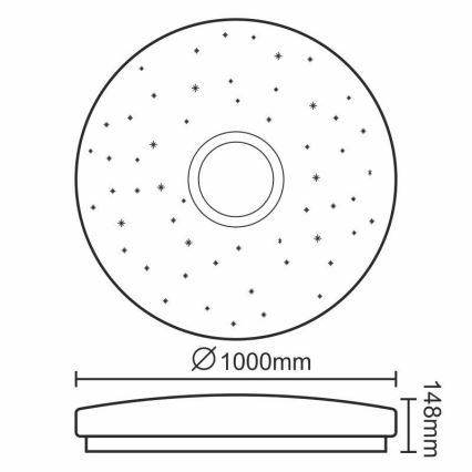 LED Plafon ściemnialny LED/150W/230V