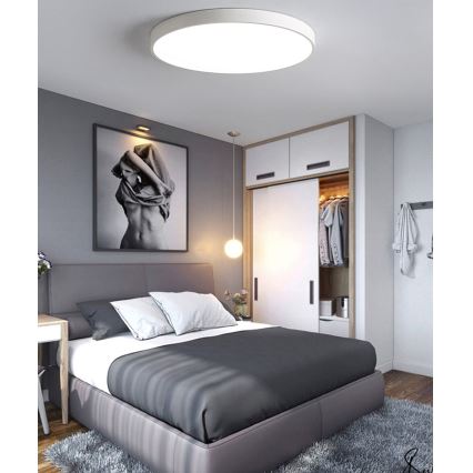LED Plafon ściemnialny LED/30W/230V 3000-6500K śr. 30 cm biały + pilot zdalnego sterowania
