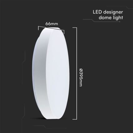 LED Plafon ściemnialny LED/40W/230V 3000-6500K 39,5 cm biały + pilot zdalnego sterowania