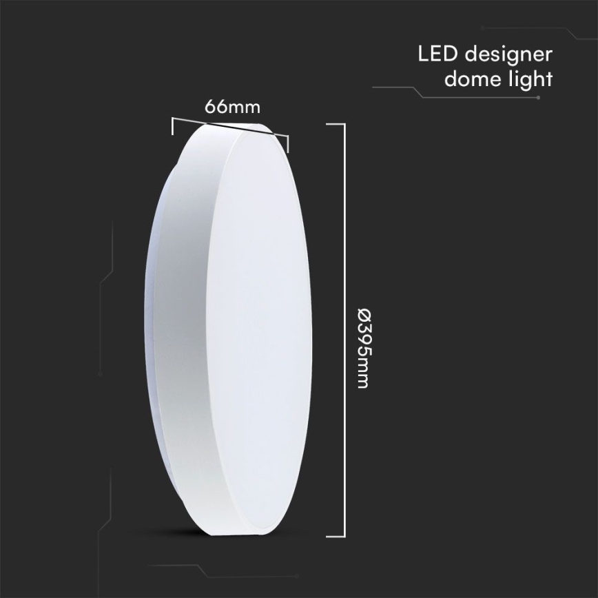 LED Plafon ściemnialny LED/40W/230V 3000-6500K 39,5 cm biały + pilot zdalnego sterowania